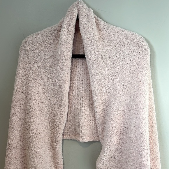 Soma Womens Light Pink Chenille Pocket Wrap Shawl Cardigan Soft One Size 75"x26" - Picture 5 of 16